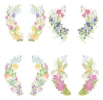 Four floral frames
