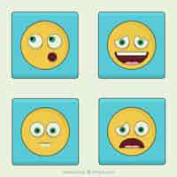 Free vector four funny emoticons