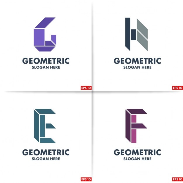 Four geometric logos