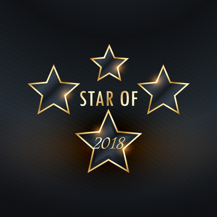 Free Vector four golden stars