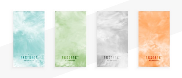 Free vector four hand painted watercolor banners