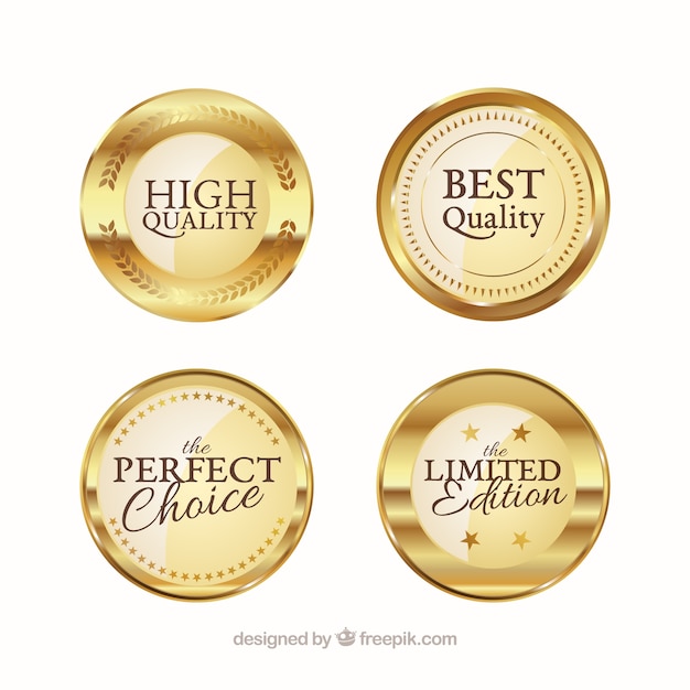 Four high quality golden stickers