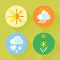 Free vector four icons about the seasons