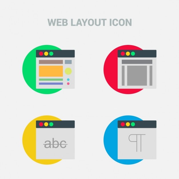 Free vector four icons, web template