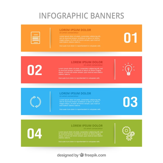Four infographics banners