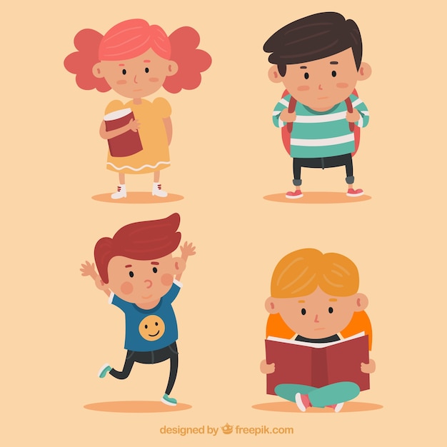 Four kids characters