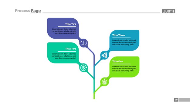 Шаблон диаграммы процесса метафоры дерева листьев для презентации.