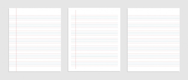 Four line english paper sheet of notebook