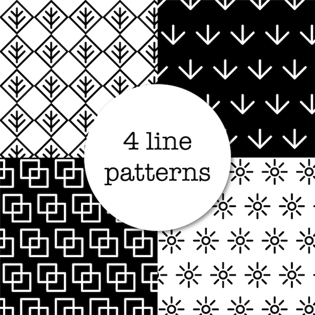 Free vector four linear patterns