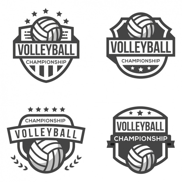 Free vector four logos for volleyball