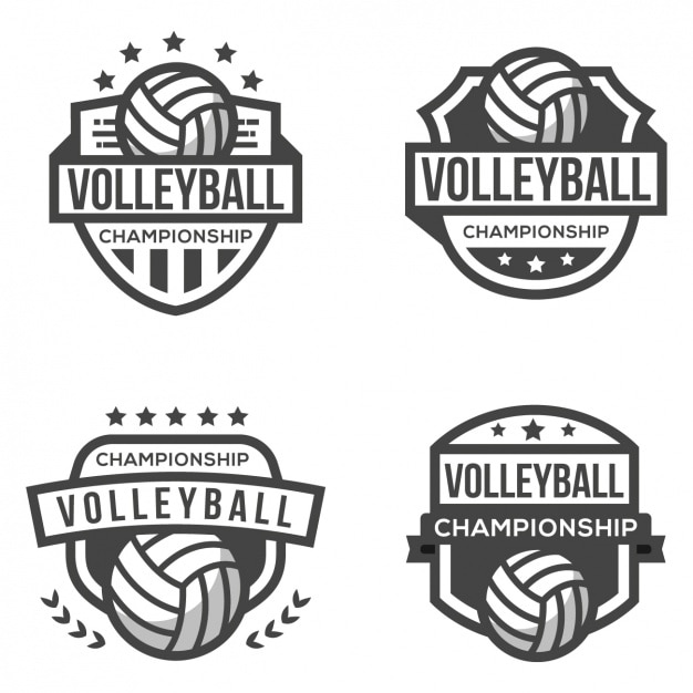 Четыре логотипы для игры в волейбол