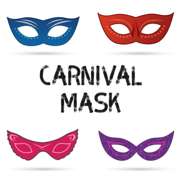 Free vector four masks on a white background