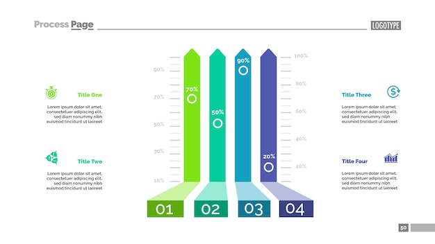 Free vector four options bar chart template for presentation.