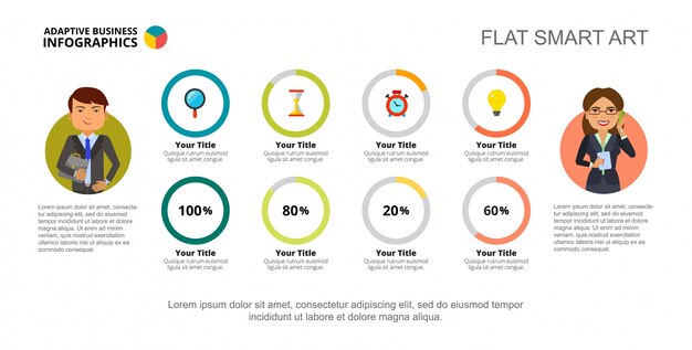 four options chart slide template