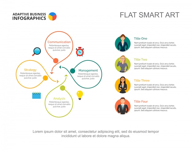 Free vector four options workflow process chart template for presentation. business data visualization