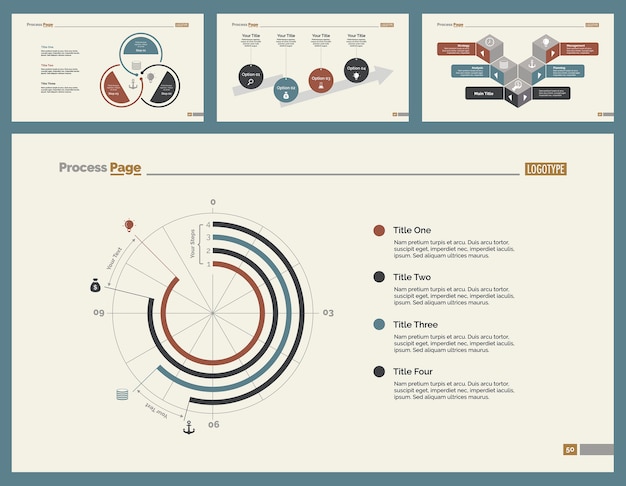 Free vector four planning slide templates set