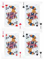 Free vector four poker cards of jack in classic design