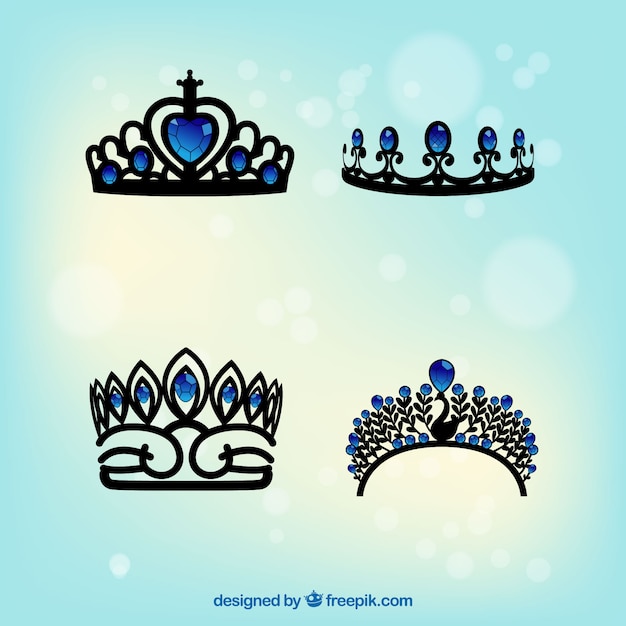 Free vector four princess crowns