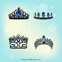 Free vector four princess crowns