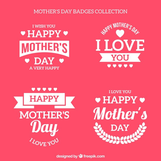 Four retro mother day stickers