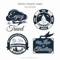 Free vector four retro travel decorative stickers