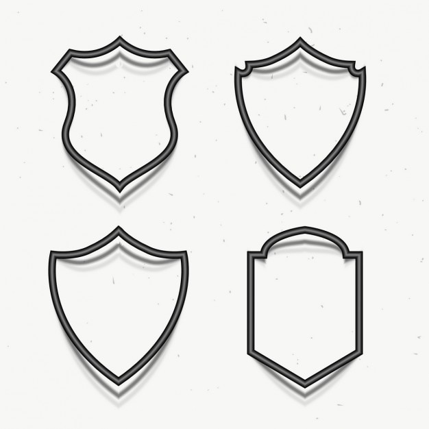Free vector four shields