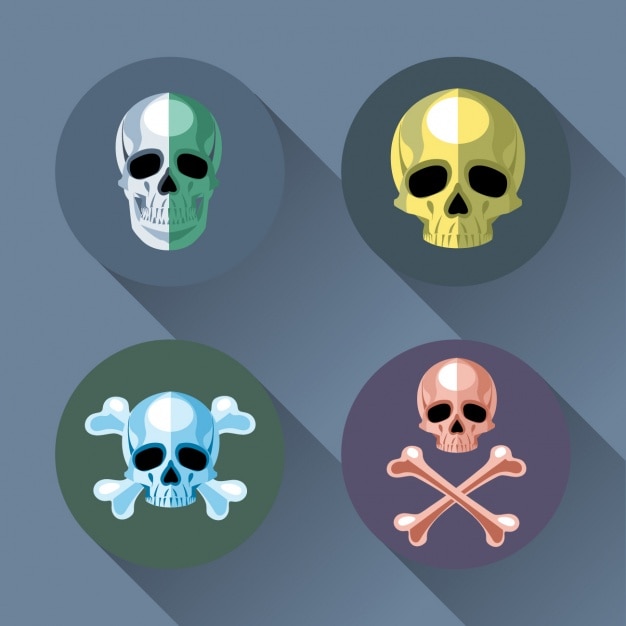 Free vector four skulls