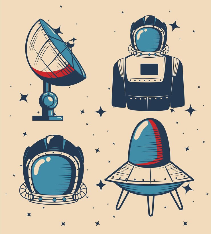 Free Vector four space outer set icons