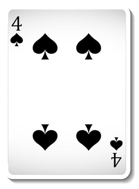 Four of spades playing card isolated