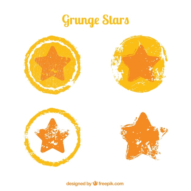 Free vector four stars in grunge style