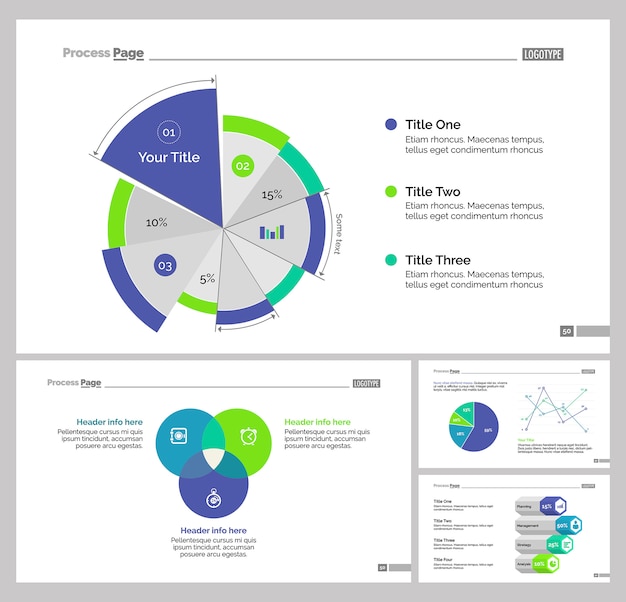 Free vector four statistics slide templates set