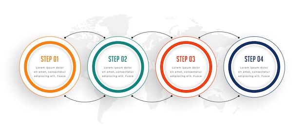 Four steps business infographic in circular style