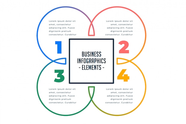 4 단계 비즈니스 인포 그래픽 템플릿