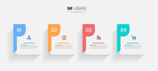 Four steps business infographics template
