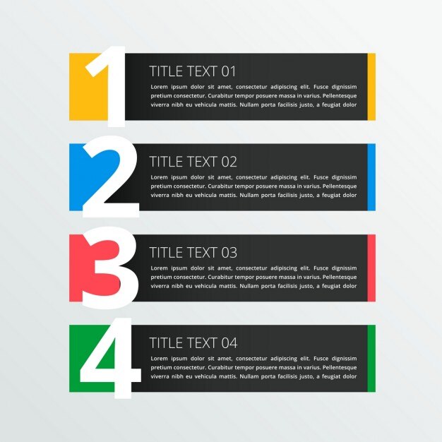four steps of infographic banners 