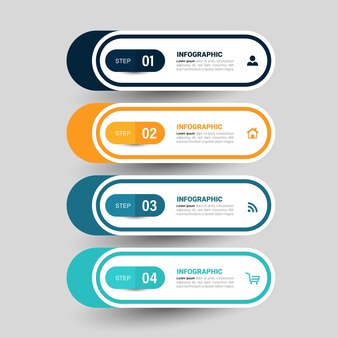 Four steps infographic element template