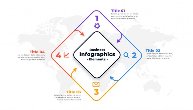 4 단계 infographic 보고서 프리젠 테이션 템플릿 디자인