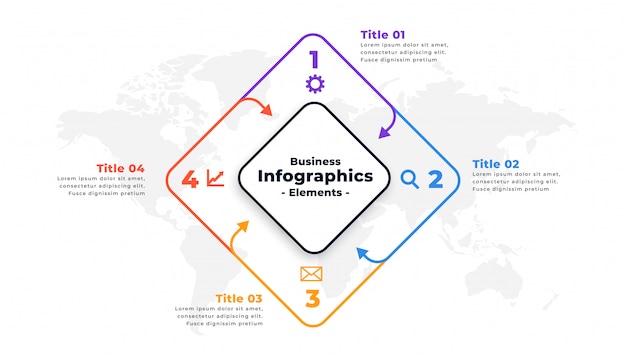 Four steps infographic report presentation template design