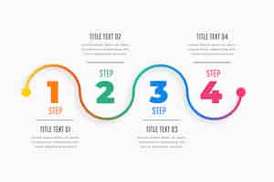 Free vector four steps infographic timeline template