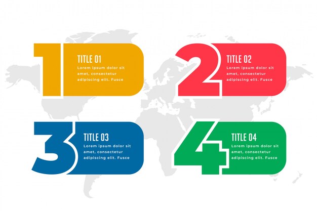 Четыре шага Инфографика дизайн шаблона