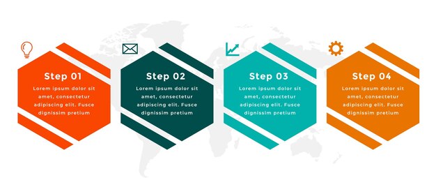 Free vector four steps modern infographic template design
