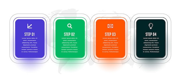 Four steps modern infographic template