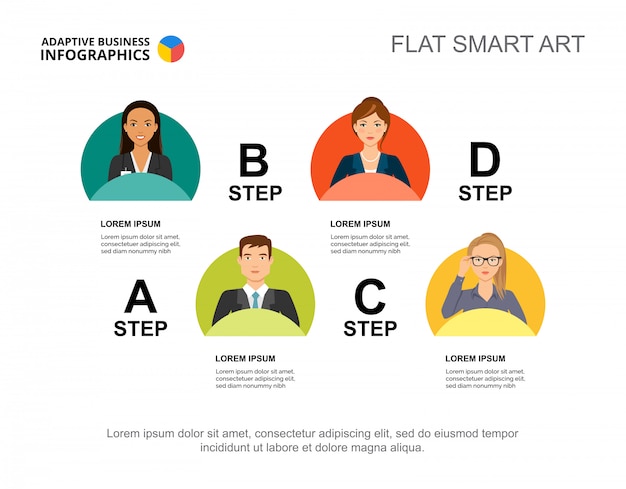 Four steps process chart template for presentation. business data.