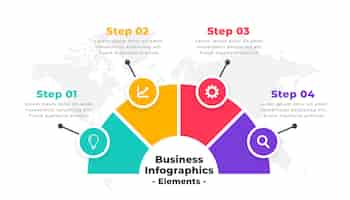 Free vector four steps timeline infographic modern design