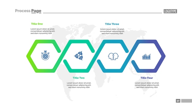 Four steps workflow process chart template for presentation. 