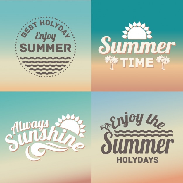 Free vector four vintage badges for summer