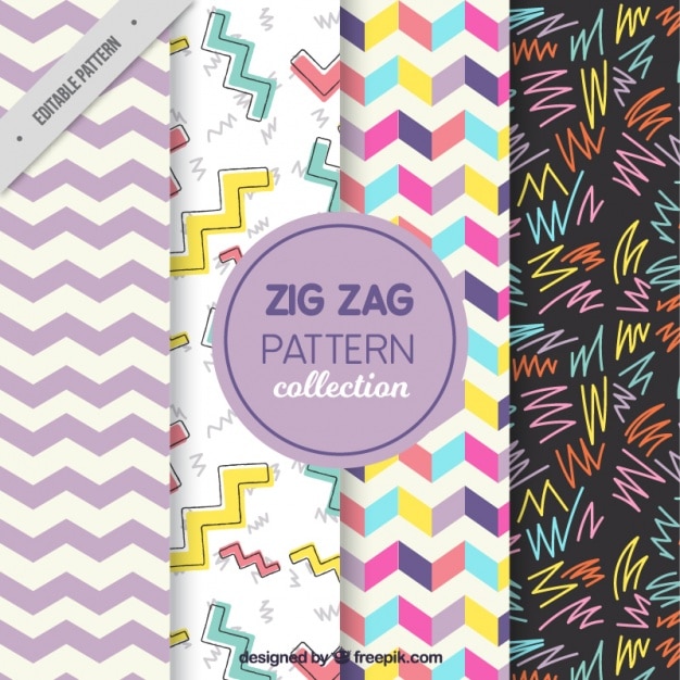 Free vector four zig zag patterns