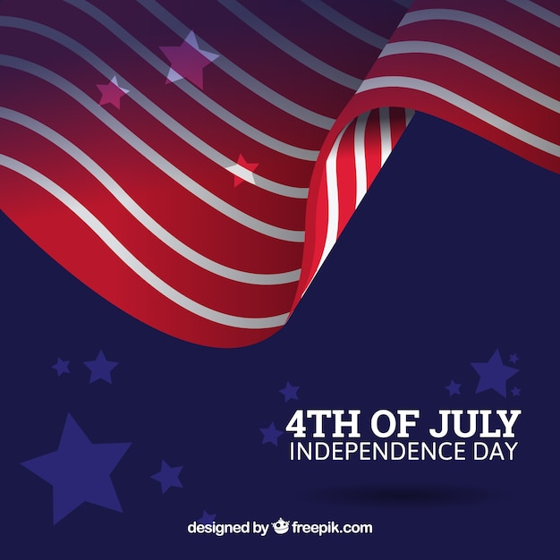 Fourth of july background with abstract american flag