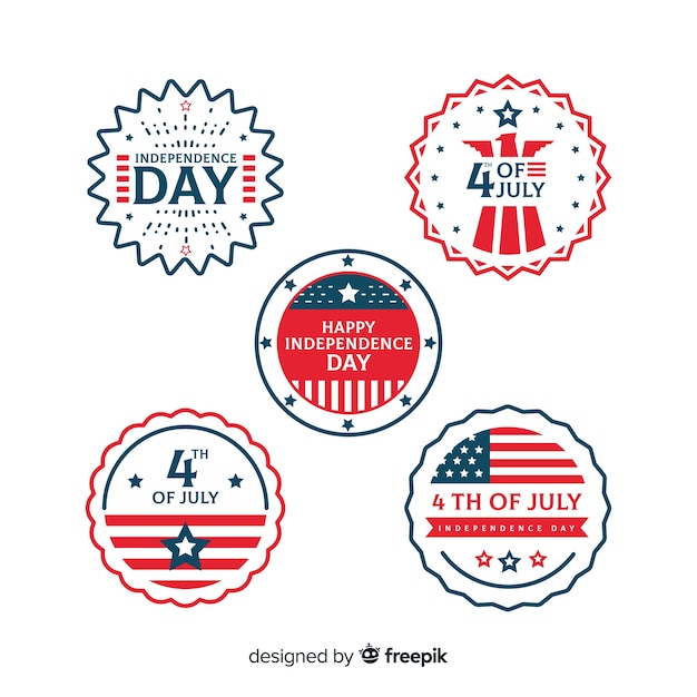 Free vector fourth of july badge collectio