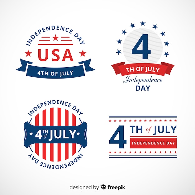 Free vector fourth of july badge collection